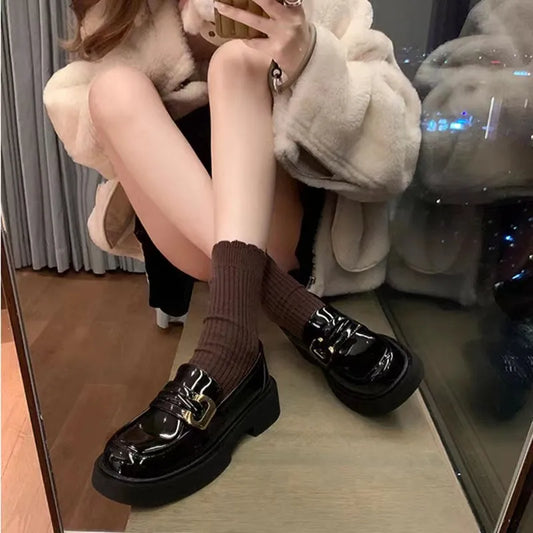 Round Toe Platform Loafers