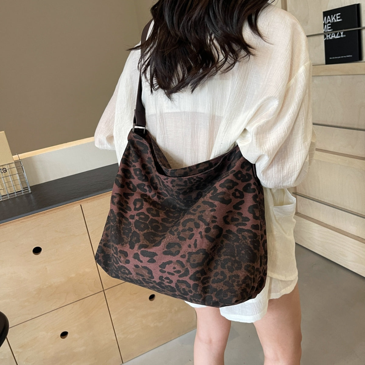 Leopard Adjustable Strap Tote Bag