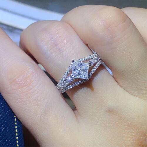1 Carat Moissanite 925 Sterling Silver Ring on finger