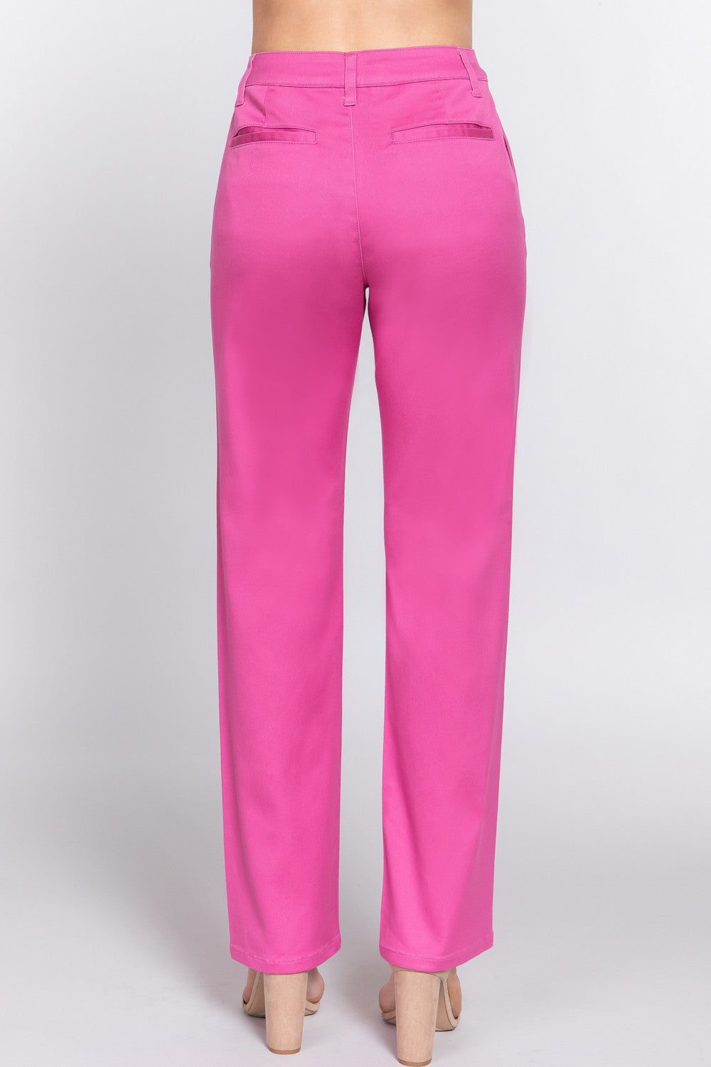 ACTIVE BASIC High Waist Straight Twill Pants Back