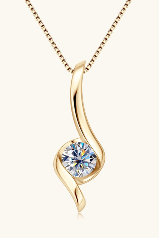 1 Carat Moissanite 925 Sterling Silver Necklace Front