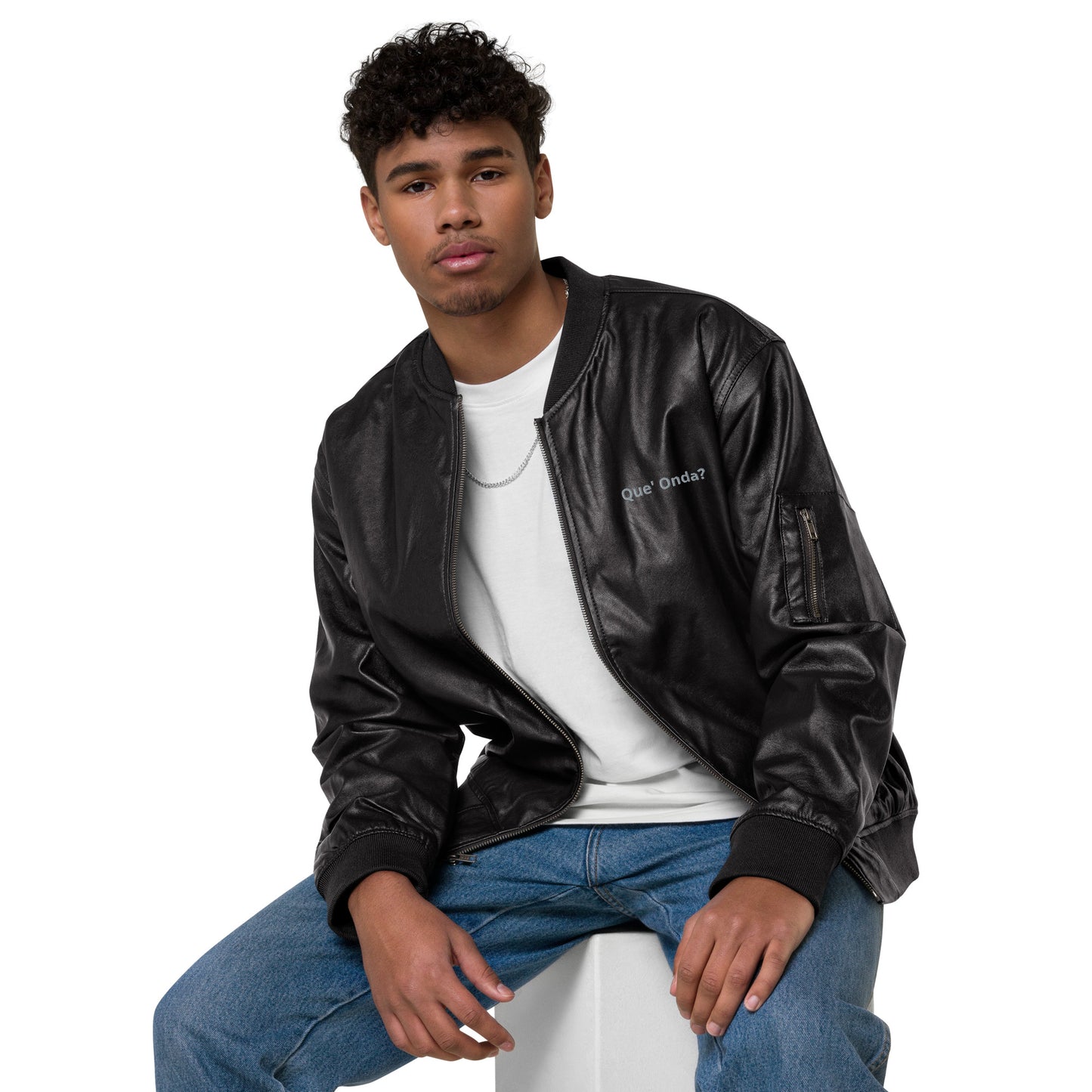 Leather Bomber Jacket Que' Onda?