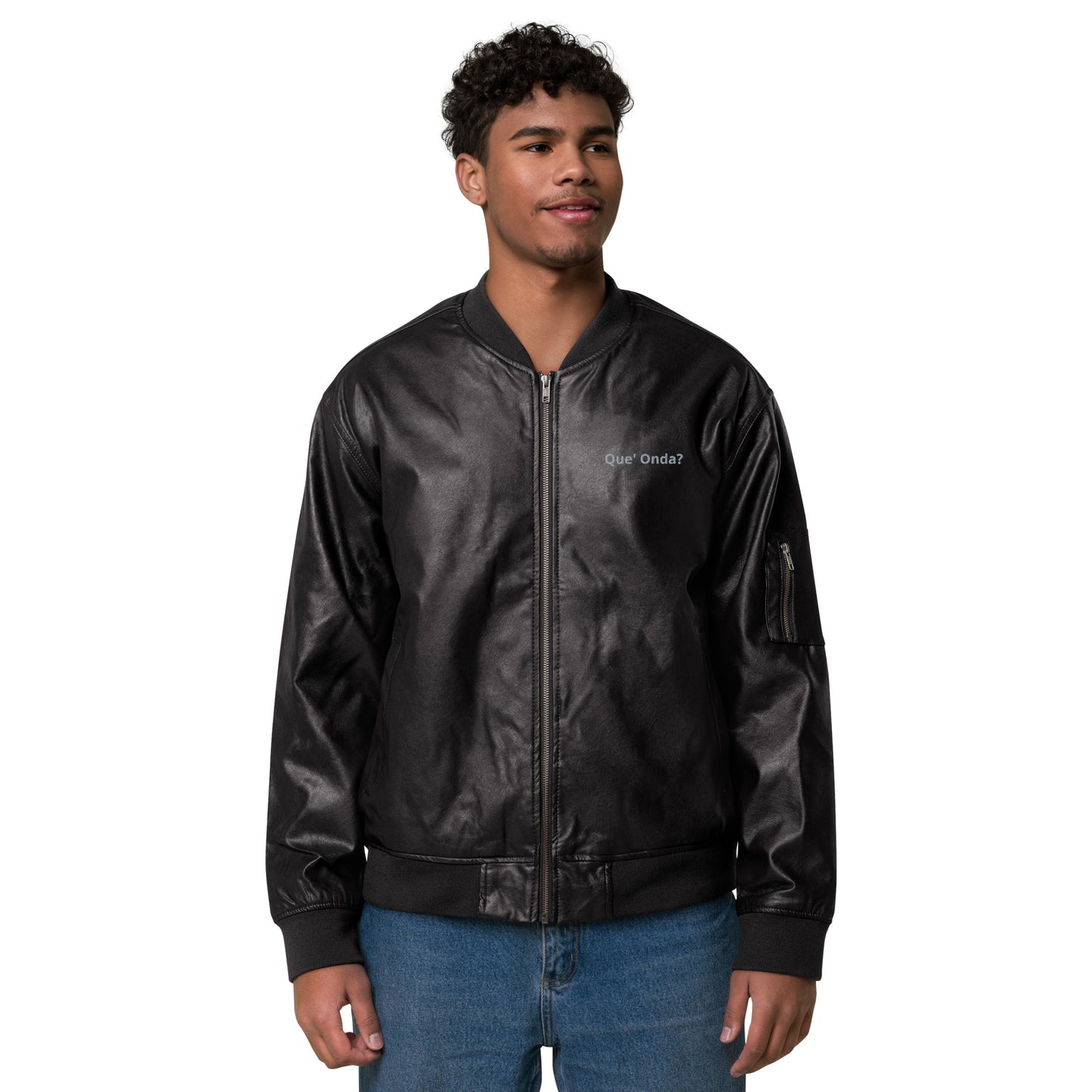 Leather Bomber Jacket Que' Onda?