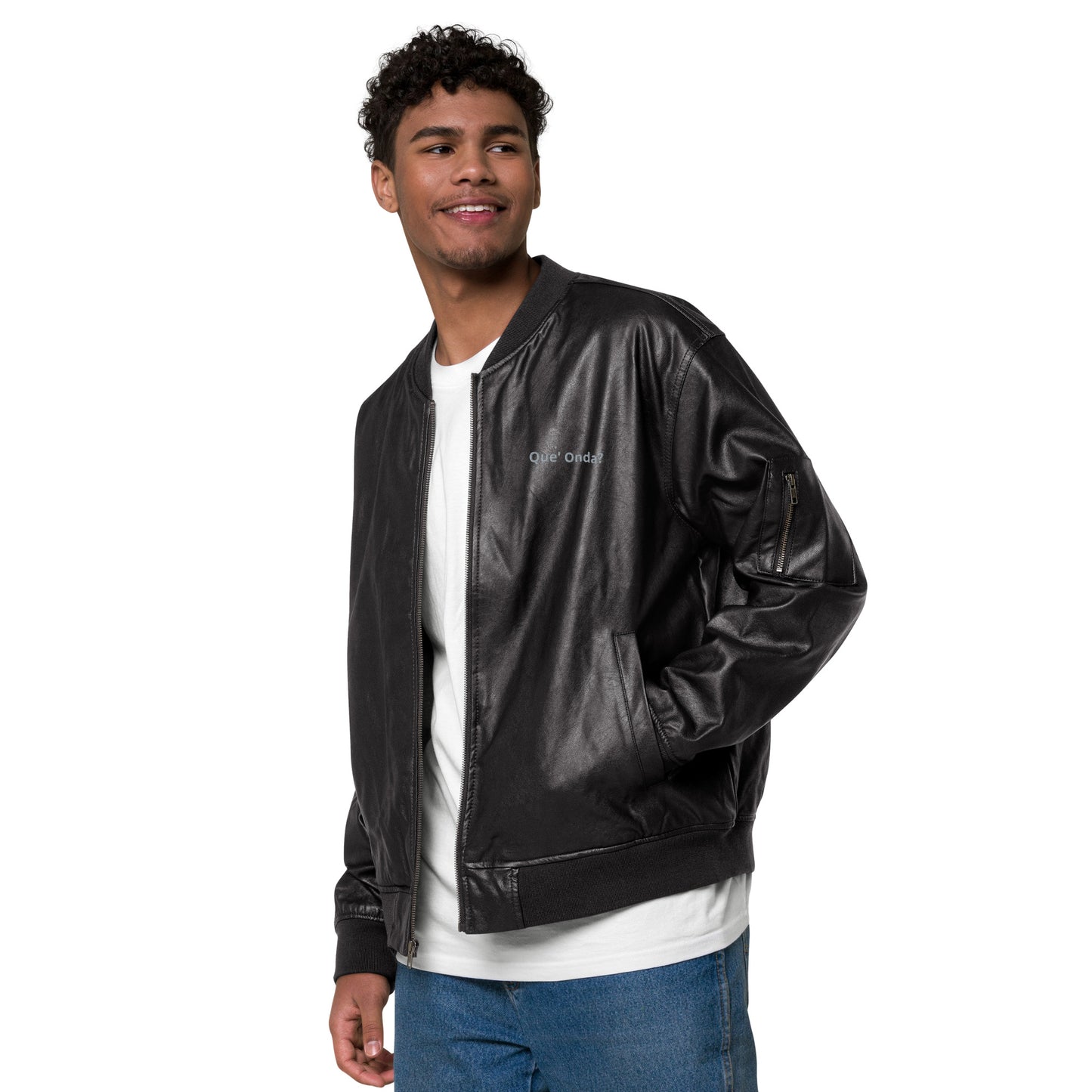 Leather Bomber Jacket Que' Onda?