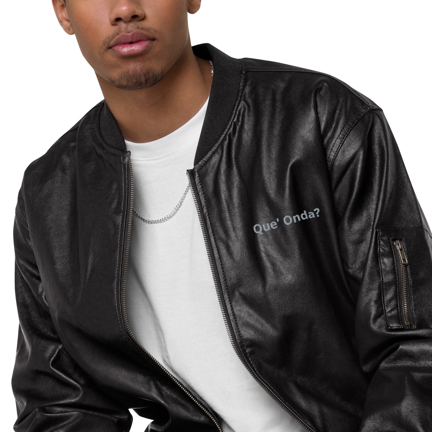 Leather Bomber Jacket Que' Onda?