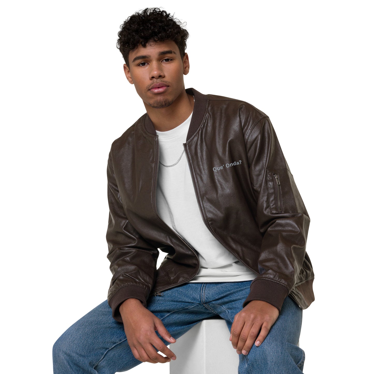 Leather Bomber Jacket Que' Onda?