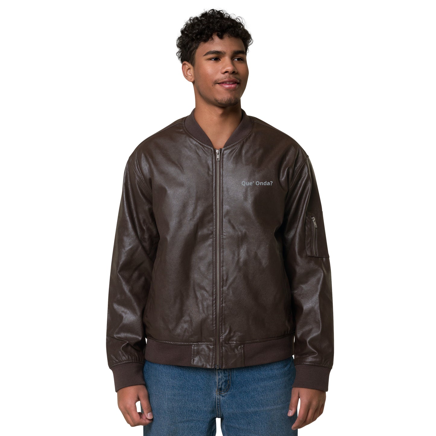 Leather Bomber Jacket Que' Onda?