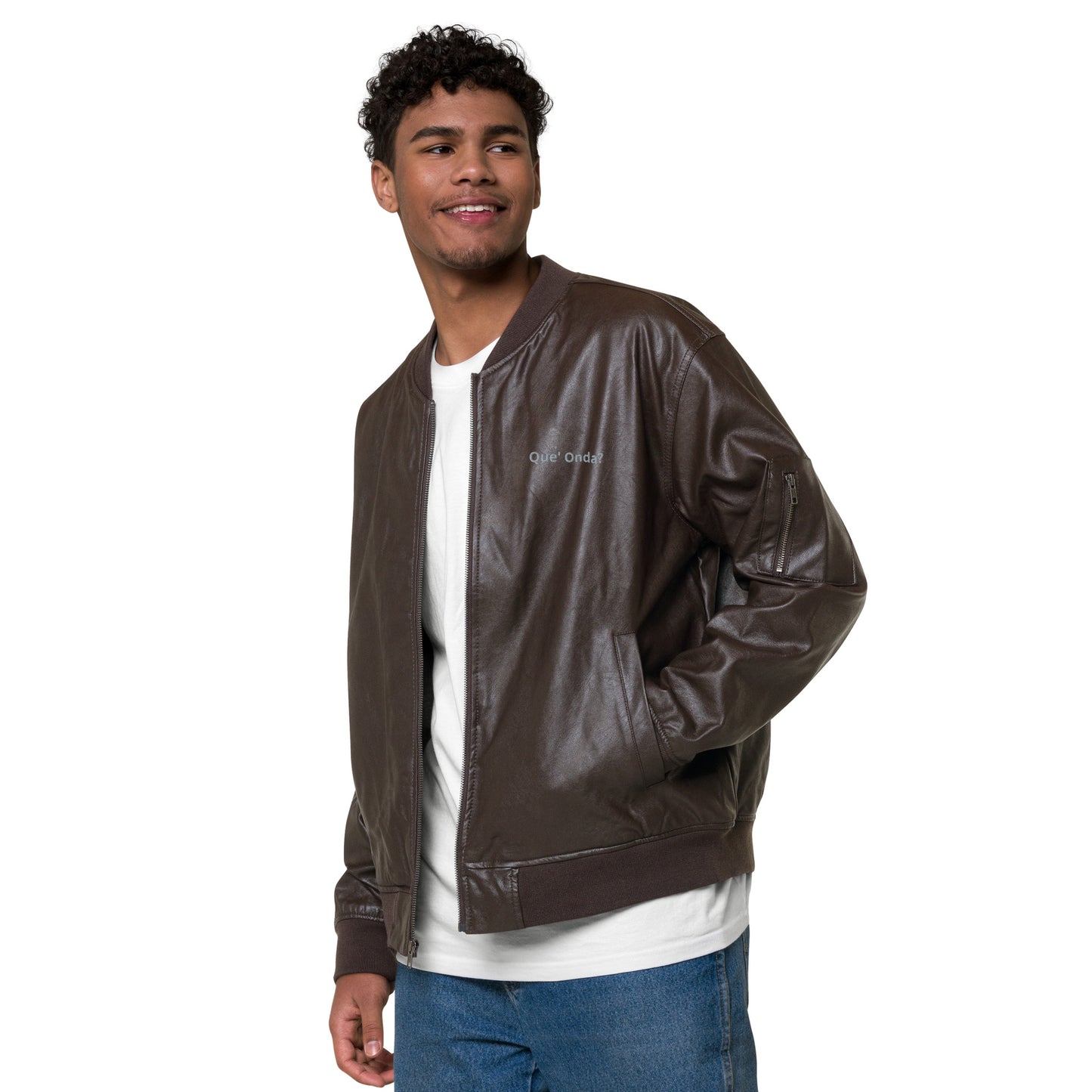 Leather Bomber Jacket Que' Onda?