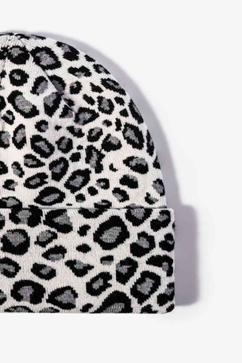 Leopard Pattern Cuffed Beanie